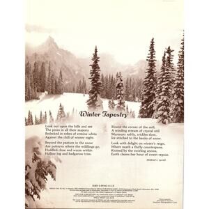 Winter Tapestry Mildred L. Jarrell 1970s Poem Retro Kitsch Wall Art SE8